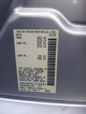 Photo 10 from auction – 2019 NISSAN ALTIMA SV with VIN 1N4BL4DV1KC124685