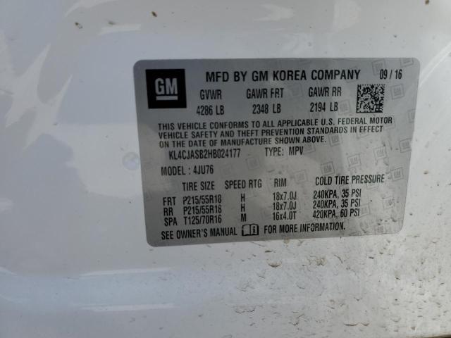 Photo 10 from auction – 2017 BUICK ENCORE PRE with VIN KL4CJASB2HB024177