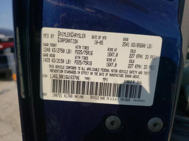 Photo 10 from auction – 2006 JEEP LIBERTY RE with VIN 1J4GL38K16W163706