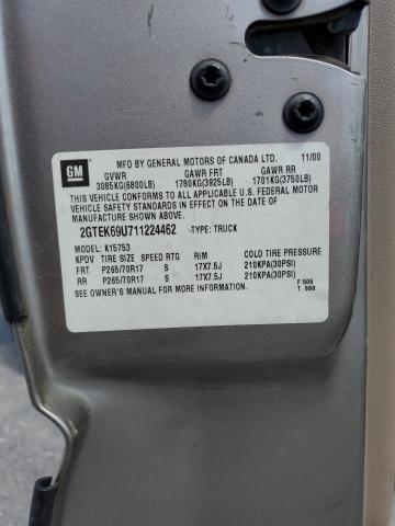 Photo 10 from auction – 2001 GMC SIERRA K15 with VIN 2GTEK69U711224462