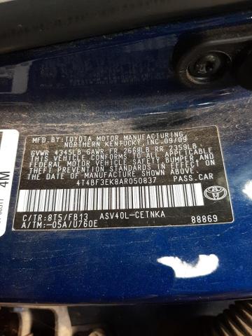 Photo 10 from auction – 2010 TOYOTA CAMRY BASE with VIN 4T4BF3EK8AR050837