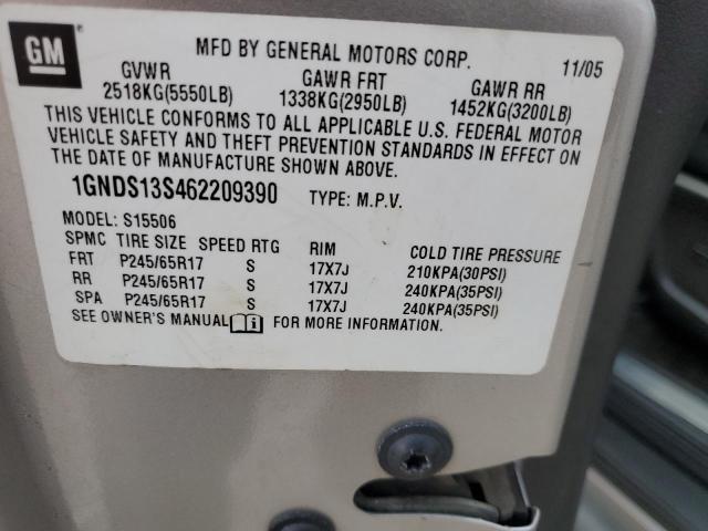 Photo 10 from auction – 2006 CHEVROLET TRAILBLAZE with VIN 1GNDS13S462209390
