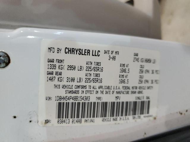 Photo 10 from auction – 2008 DODGE GRAND CARA with VIN 1D8HN54P48B154303