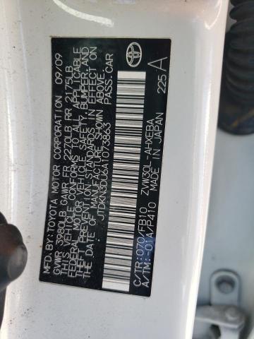 Photo 10 from auction – 2010 TOYOTA PRIUS with VIN JTDKN3DU6A1073863