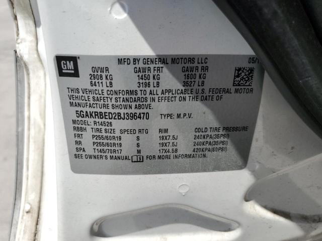 Photo 10 from auction – 2011 BUICK ENCLAVE CX with VIN 5GAKRBED2BJ396470