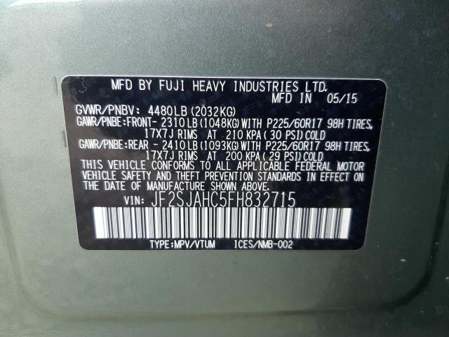 Photo 10 from auction – 2015 SUBARU FORESTER 2 with VIN JF2SJAHC5FH832715