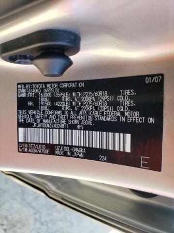 Photo 10 from auction – 2007 LEXUS LX 470 with VIN JTJHT00W374024811