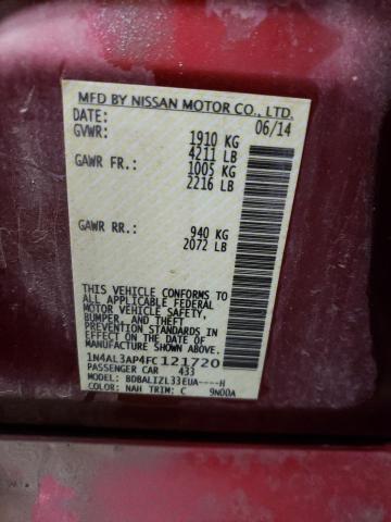Photo 10 from auction – 2015 NISSAN ALTIMA 2.5 with VIN 1N4AL3AP4FC121720