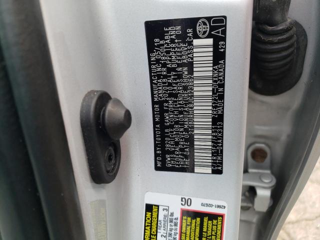 Photo 10 from auction – 2018 TOYOTA COROLLA L with VIN 2T1BURHE8JC123862