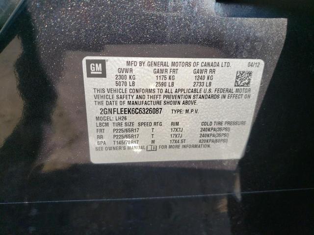 Photo 10 from auction – 2012 CHEVROLET EQUINOX LT with VIN 2GNFLEEK6C6326087