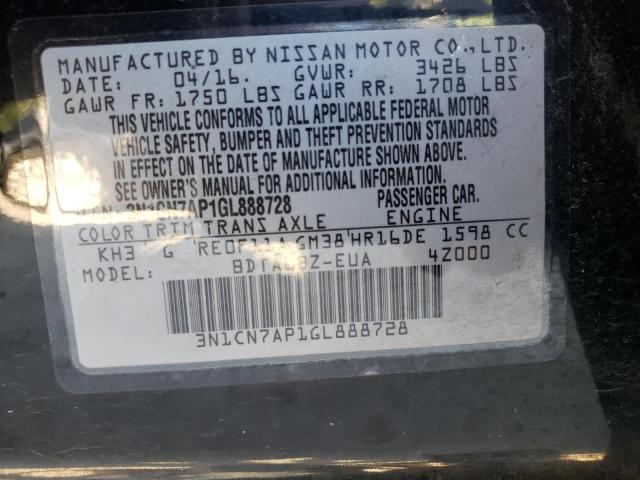 Photo 10 from auction – 2016 NISSAN VERSA S with VIN 3N1CN7AP1GL888728