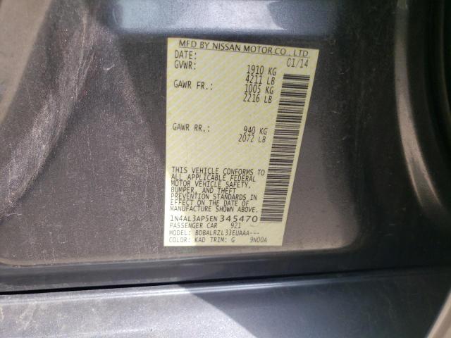 Photo 10 from auction – 2014 NISSAN ALTIMA 2.5 with VIN 1N4AL3AP5EN345470