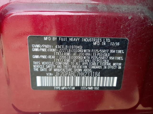 Photo 10 from auction – 2017 SUBARU CROSSTREK with VIN JF2GPABC7HH233184