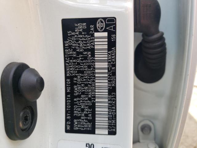 Zdjęcie 10 z aukcji – 2015 TOYOTA COROLLA L z VIN 2T1BURHE2FC375632