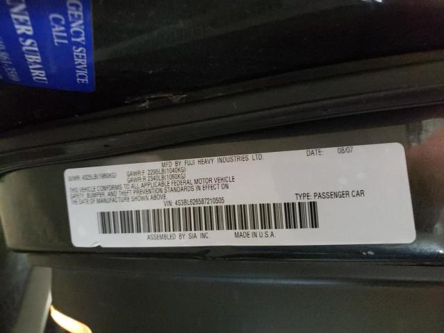 Photo 10 from auction – 2008 SUBARU LEGACY 2.5 with VIN 4S3BL626587210505