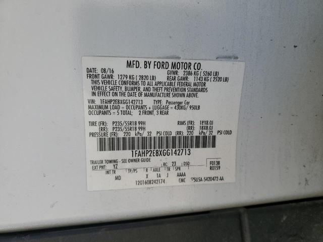 Photo 10 from auction – 2016 FORD TAURUS SEL with VIN 1FAHP2E8XGG142713