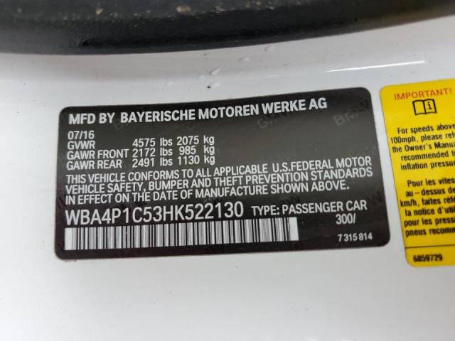 Photo 10 from auction – 2017 BMW 440I with VIN WBA4P1C53HK522130
