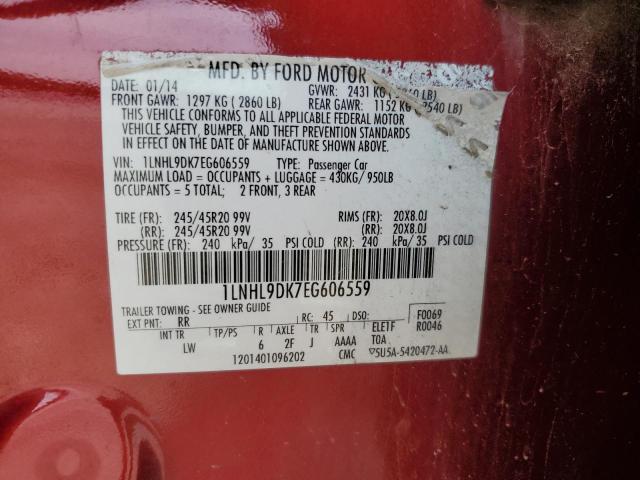 Photo 10 from auction – 2014 LINCOLN MKS with VIN 1LNHL9DK7EG606559