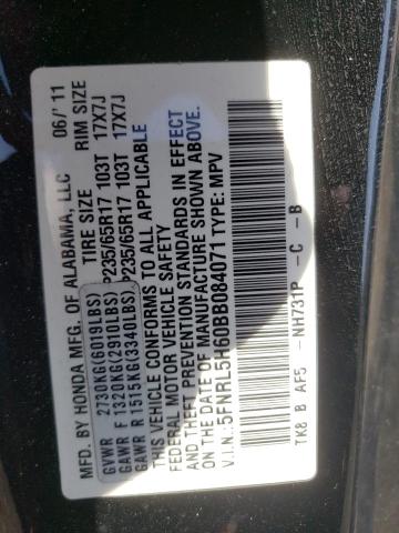 Photo 10 from auction – 2011 HONDA ODYSSEY EX with VIN 5FNRL5H60BB084071