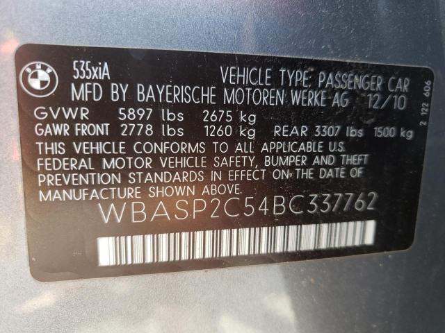 Photo 10 from auction – 2011 BMW 535 XIGT with VIN WBASP2C54BC337762