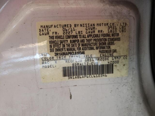 Photo 10 from auction – 2012 NISSAN SENTRA 2.0 with VIN 3N1AB6AP6CL610346