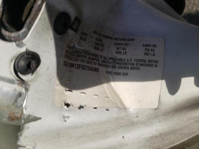 Photo 10 from auction – 2003 CHEVROLET CAVALIER L with VIN 1G1JH12F037342489