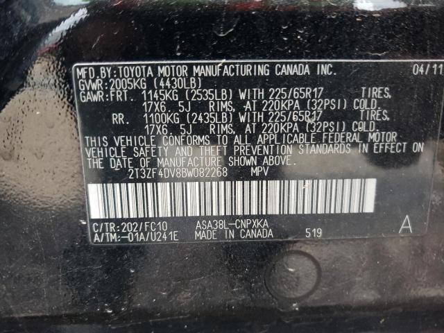 Photo 10 from auction – 2011 TOYOTA RAV4 with VIN 2T3ZF4DV8BW082268