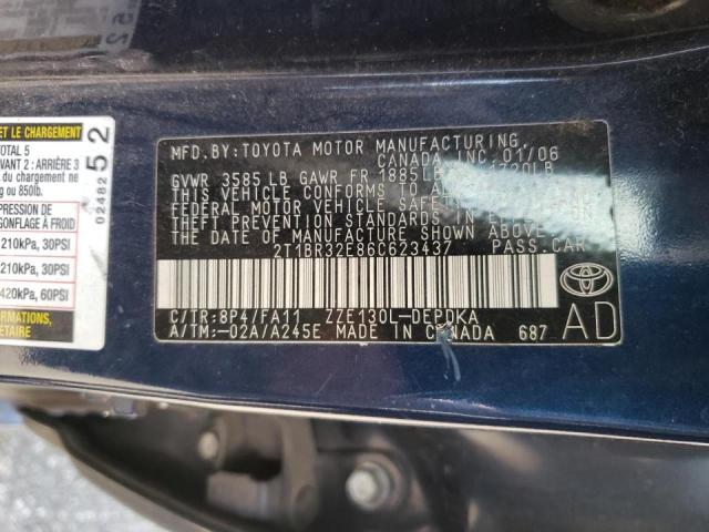 Photo 10 from auction – 2006 TOYOTA COROLLA CE with VIN 2T1BR32E86C623437
