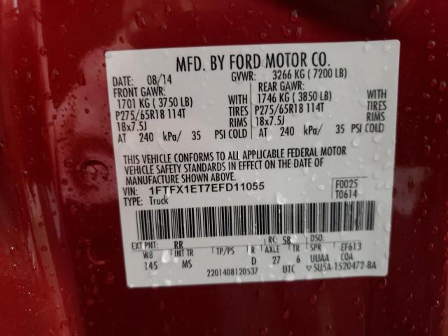 Photo 10 from auction – 2014 FORD F150 SUPER with VIN 1FTFX1ET7EFD11055