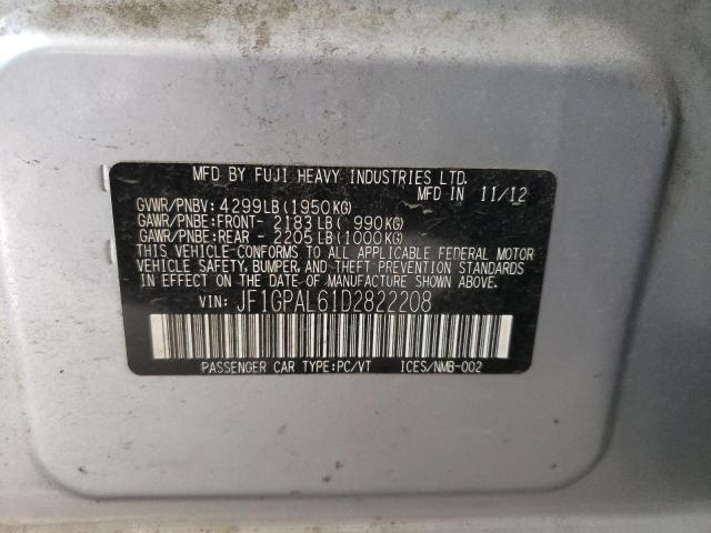 Photo 10 from auction – 2013 SUBARU IMPREZA SP with VIN JF1GPAL61D2822208