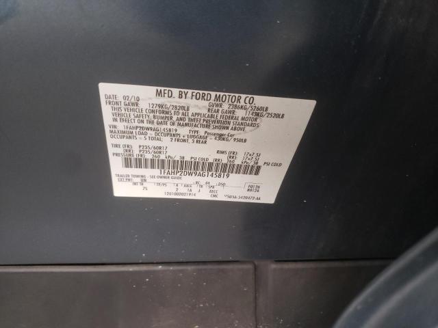 Photo 10 from auction – 2010 FORD TAURUS SE with VIN 1FAHP2DW9AG145819