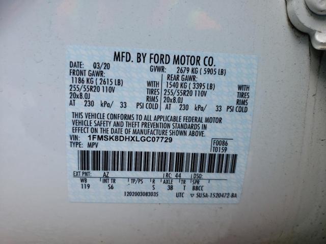 Photo 10 from auction – 2020 FORD EXPLORER X with VIN 1FMSK8DHXLGC07729