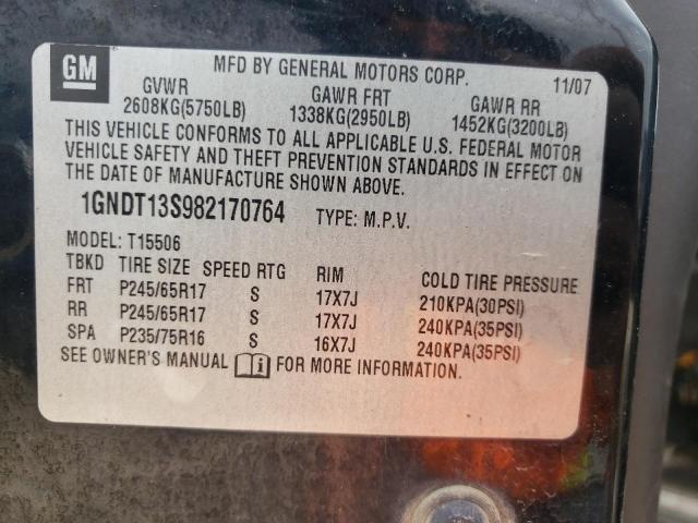 Photo 10 from auction – 2008 CHEVROLET TRAILBLAZE with VIN 1GNDT13S982170764
