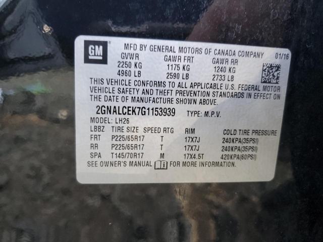 Photo 10 from auction – 2016 CHEVROLET EQUINOX LT with VIN 2GNALCEK7G1153939