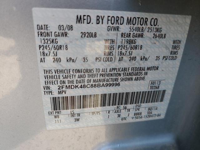 Photo 10 from auction – 2008 FORD EDGE SEL with VIN 2FMDK48C88BA99996