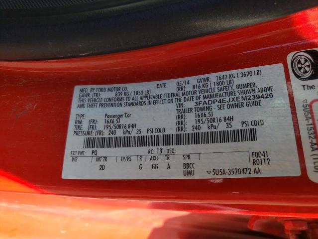 Photo 10 from auction – 2014 FORD FIESTA SE with VIN 3FADP4EJXEM239426