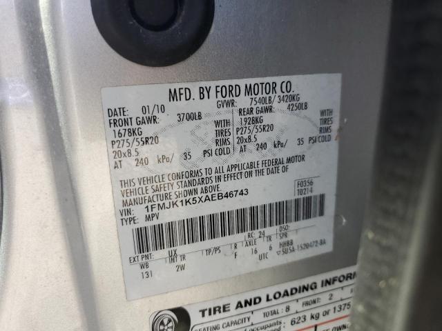 Photo 10 from auction – 2010 FORD EXPEDITION with VIN 1FMJK1K5XAEB46743