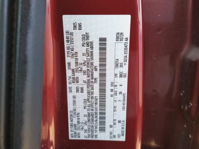 Photo 10 from auction – 2014 FORD ESCAPE TIT with VIN 1FMCU9J93EUC18321
