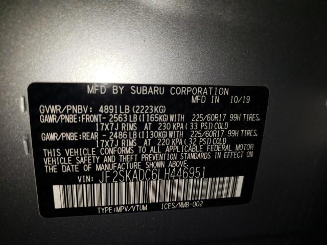 Photo 10 from auction – 2020 SUBARU FORESTER with VIN JF2SKADC6LH446951
