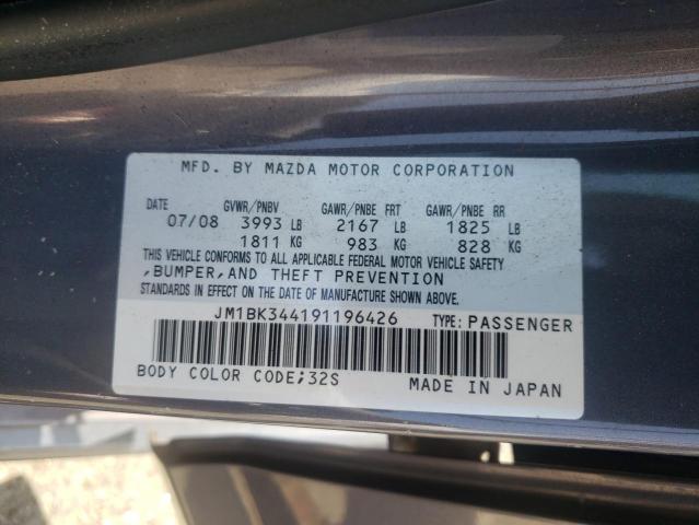 Photo 10 from auction – 2009 MAZDA 3 S with VIN JM1BK344191196426