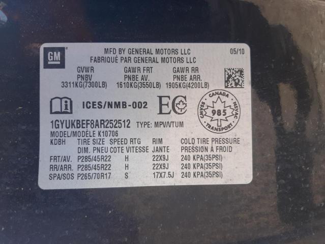 Photo 10 from auction – 2010 CADILLAC ESCALADE L with VIN 1GYUKBEF8AR252512