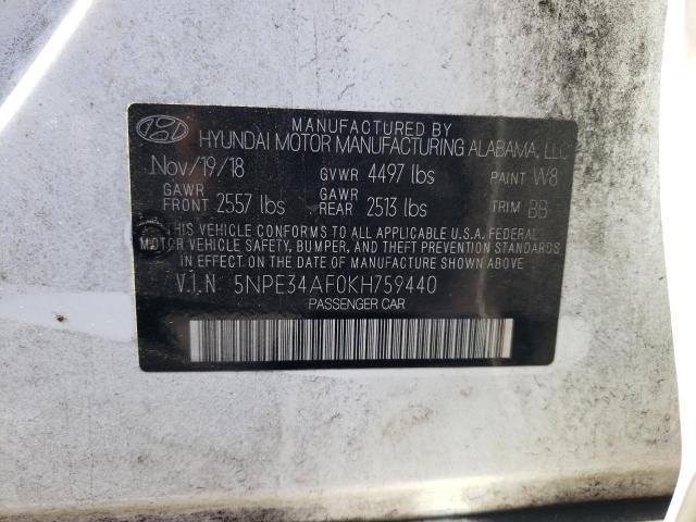 Photo 10 from auction – 2019 HYUNDAI SONATA LIM with VIN 5NPE34AF0KH759440
