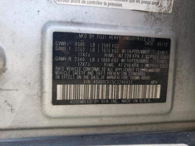 Photo 10 from auction – 2012 SUBARU OUTBACK 2. with VIN 4S4BRCKC5C3296431