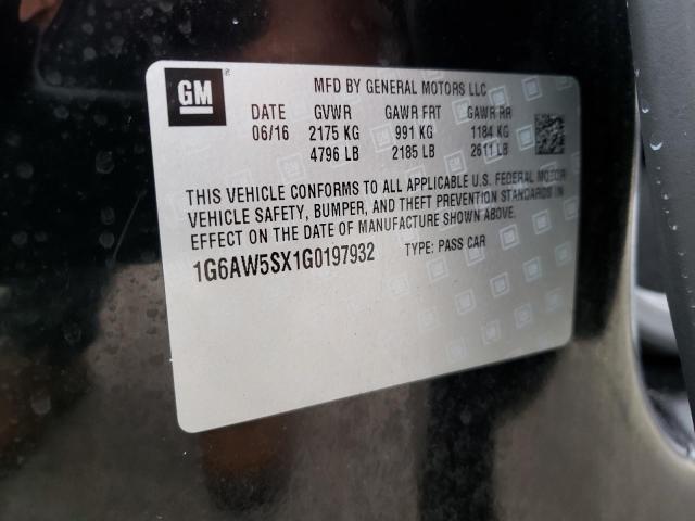 Photo 10 from auction – 2016 CADILLAC CTS with VIN 1G6AW5SX1G0197932
