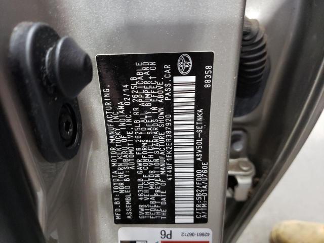Photo 10 from auction – 2014 TOYOTA CAMRY L with VIN 4T4BF1FK2ER387920