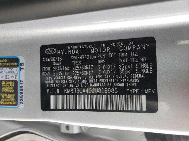 Photo 10 from auction – 2018 HYUNDAI TUCSON SEL with VIN KM8J3CA40JU816985