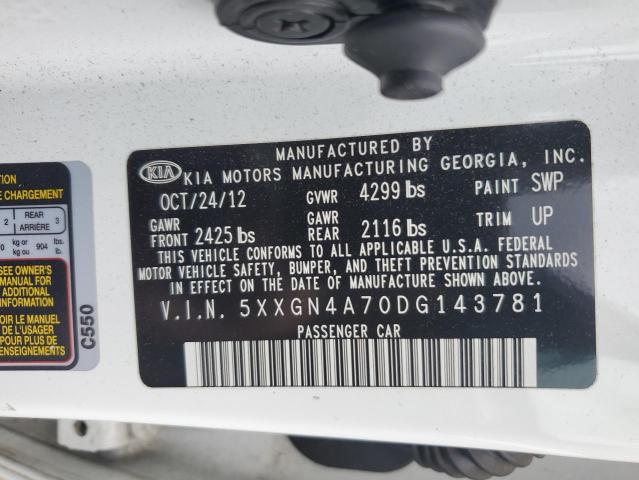 Photo 10 from auction – 2013 KIA OPTIMA LX with VIN 5XXGN4A70DG143781