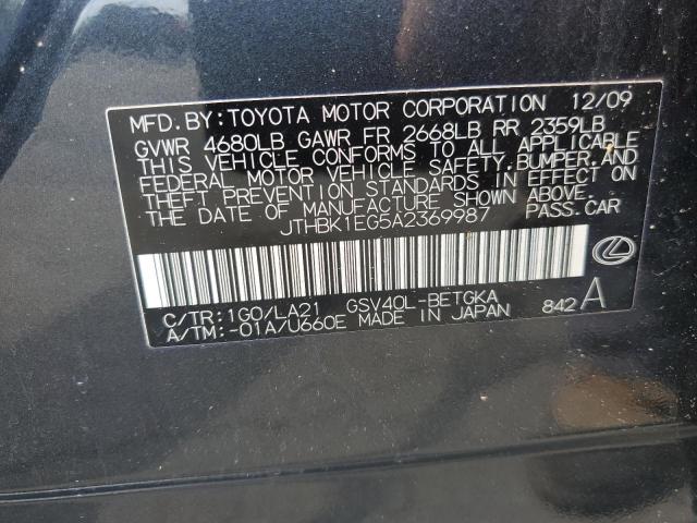 Photo 10 from auction – 2010 LEXUS ES 350 with VIN JTHBK1EG5A2369987