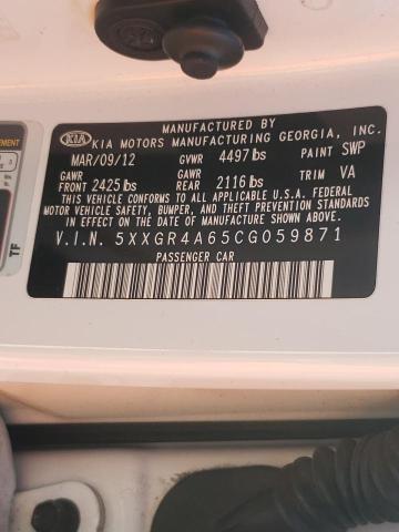 Foto 10 de la subasta – 2012 KIA OPTIMA SX con VIN 5XXGR4A65CG059871