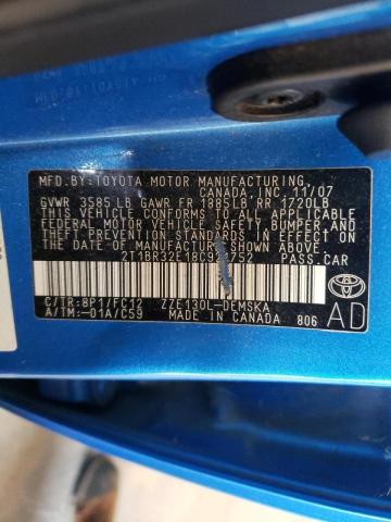 Photo 10 from auction – 2008 TOYOTA CORROLA with VIN 2T1BR32E18C921752